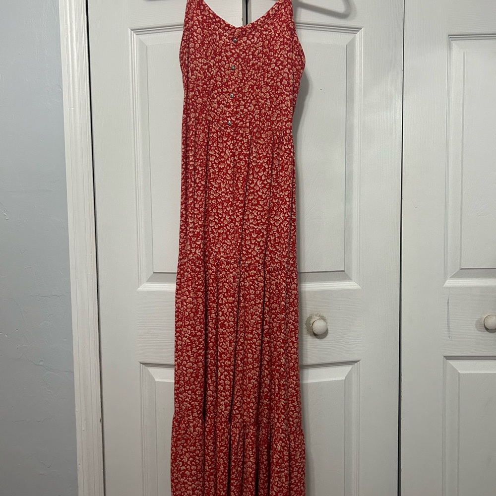 Floral Red Maxi Dress